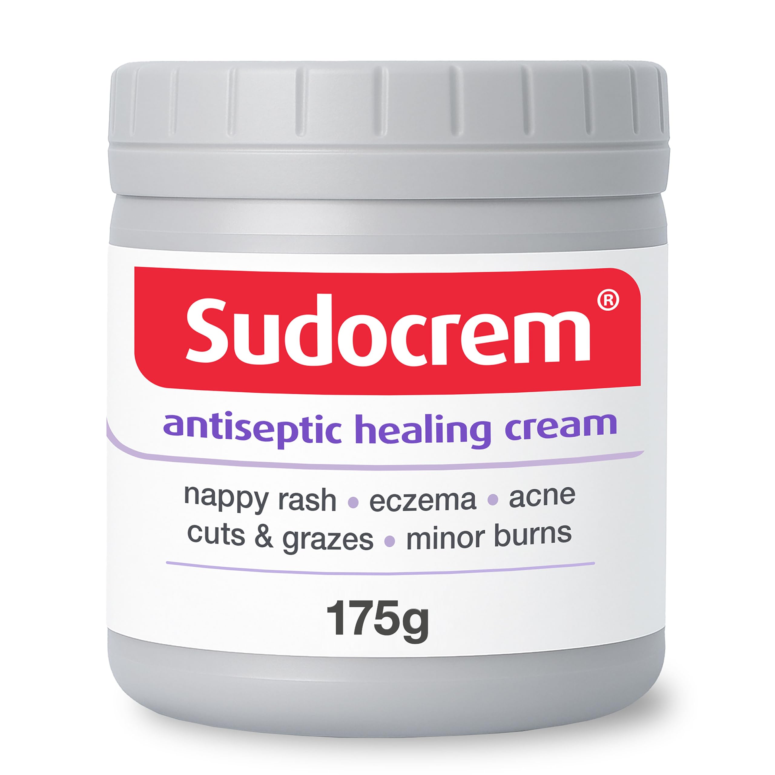Sudocrem® Antiseptic Healing Cream, Zinc Oxide Cream for Nappy Rash, Eczema, Acne, and Minor Burns, 175g (Pack of 1)