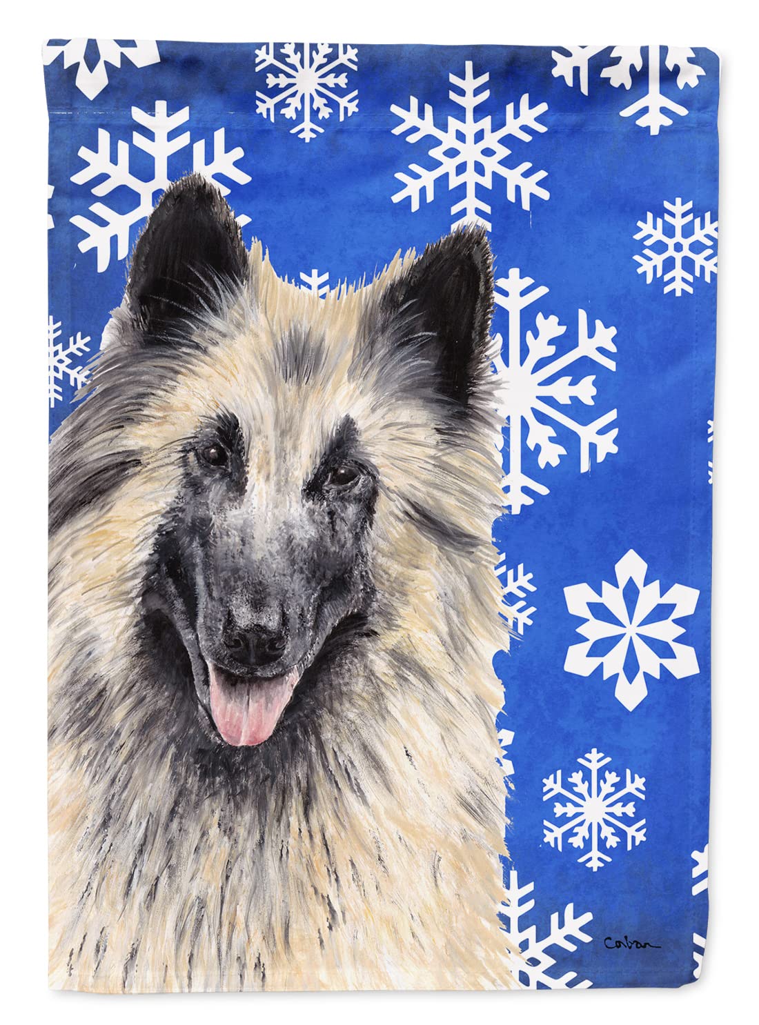 Drapeau Belgian Tervuren Winter Snowflakes pour embellir votre jardin sous la neige