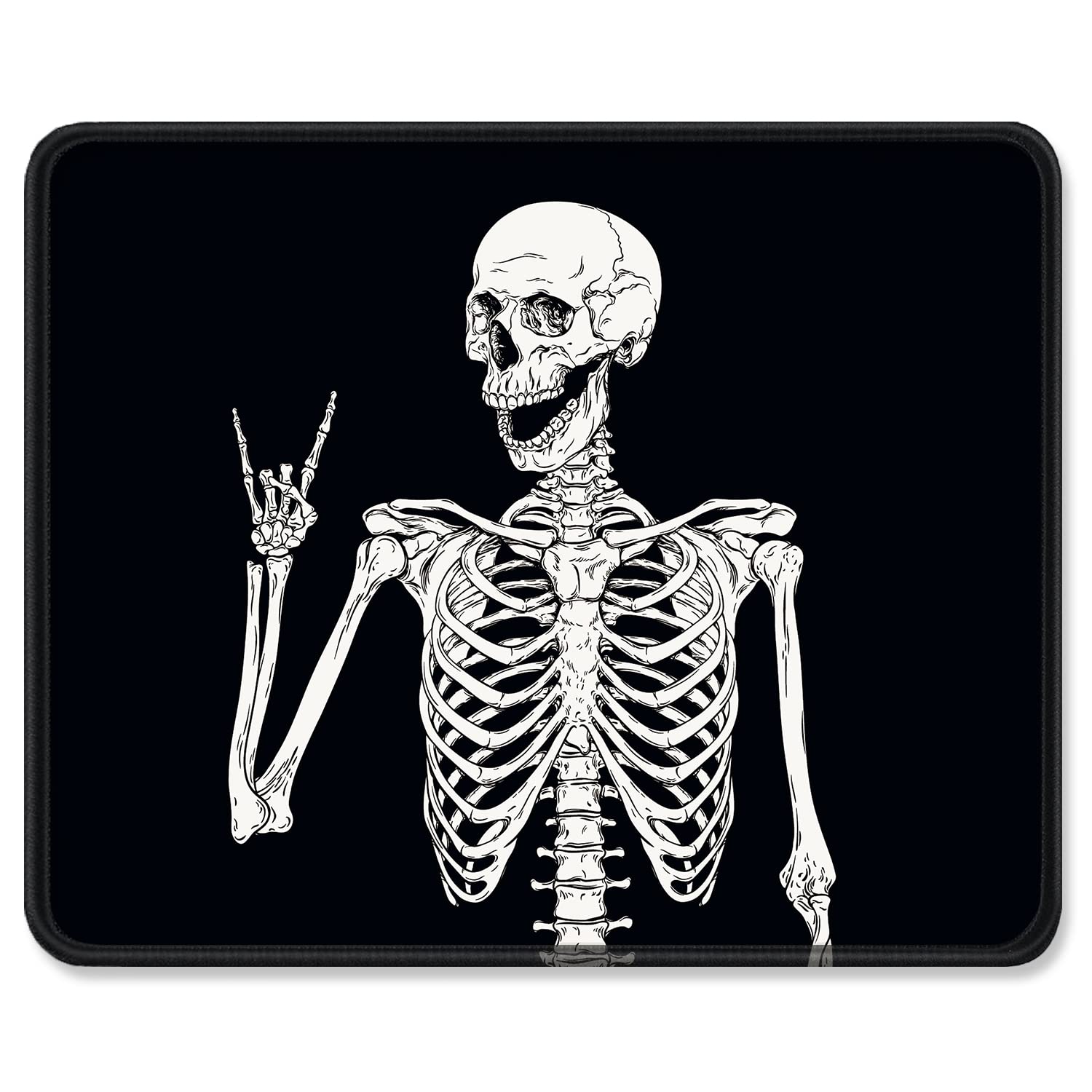 ITNRSIIET Mauspad mit Rutschfester Gummiunterseite, genähter Rand, Premium-Texturiert, wasserdichtes Gaming-Mauspad für kabellose Maus, Computer, Laptop, Büro, 260 x 210 mm,Menschliches Skelett - 1