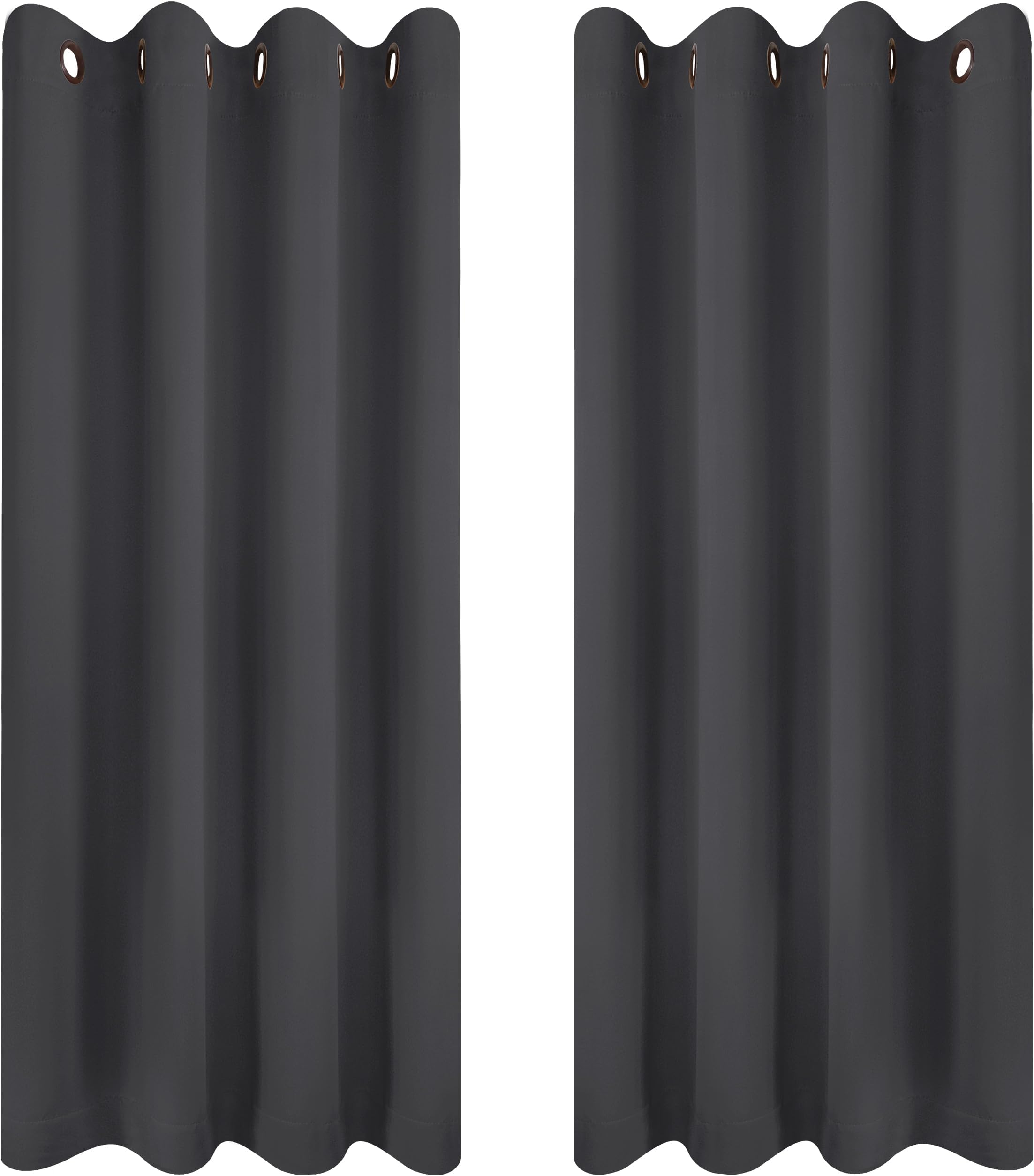 PONY DANCE Grey Blackout Curtains EyeletThermal Insulated 72 Drop