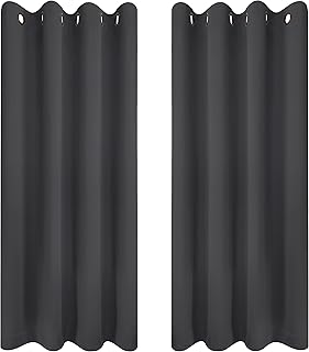 Utopia Bedding Blackout Curtains Grommet Thermal 2 Panels Drapes [Grey, 46 x 54 Inches] Sound Insulated Curtain for Bedroom and Living Room (117x137 cm)