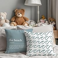 Vista 5 de The Beach Ocean Wave Fundas de almohada decorativas, fundas de almohada de verano para casa rural, sofá, banca, hogar de verano, regalos