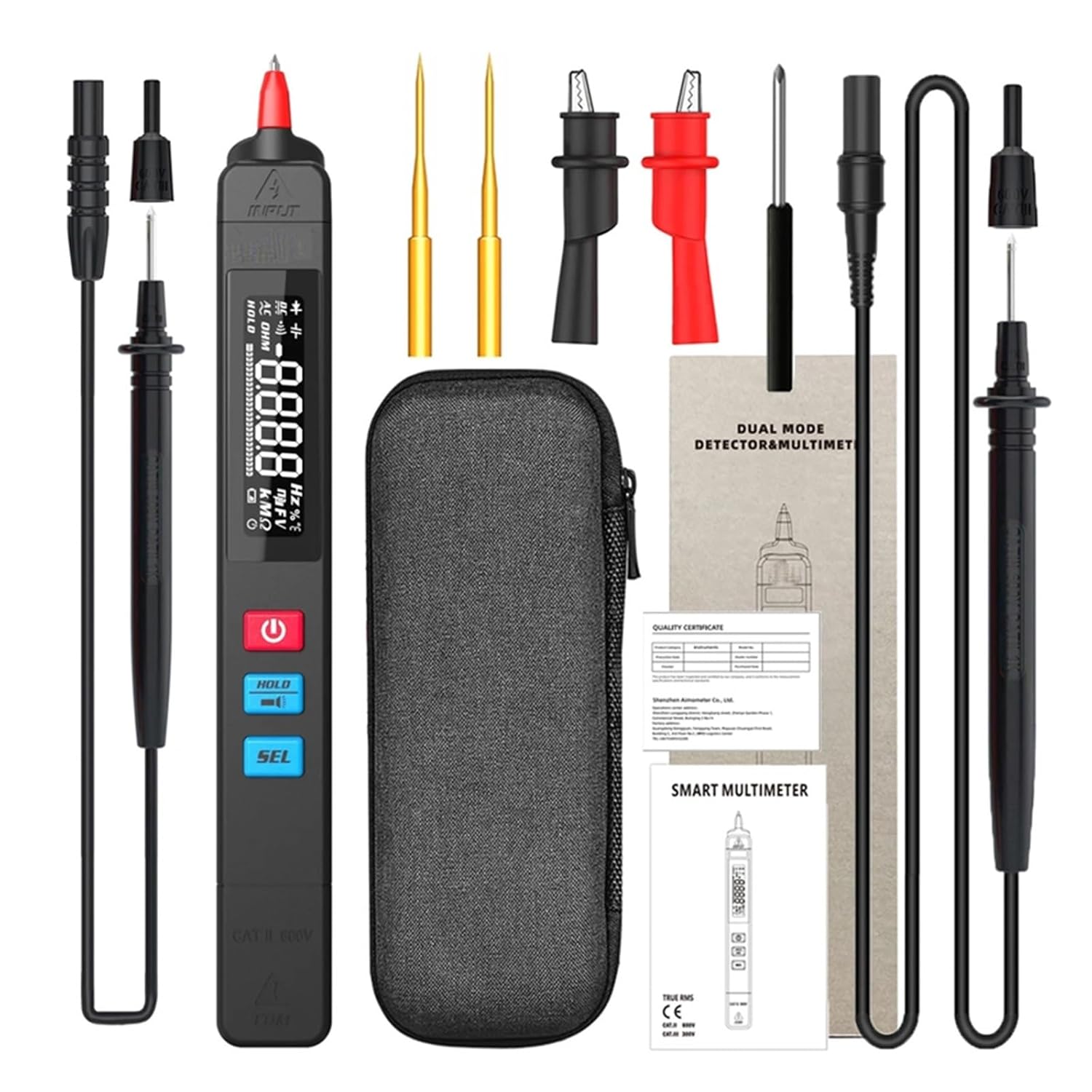 Digital Multimeter Pen Type Smart Multitester Auto Range AC Voltage Capacitance Diode Live Wire Tester Meter