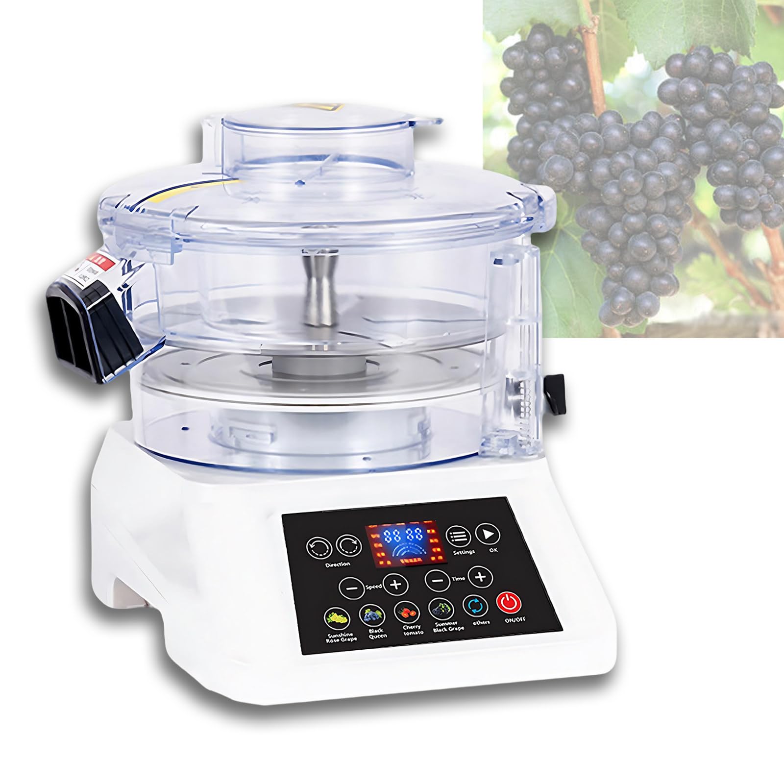 Pelador de Uvas Profesional, pelador automático de Verduras, pelador de Uvas para pastelerías, ajustes preestablecidos de pelado Personalizables, Apto para Uvas, Tomates Cherry White