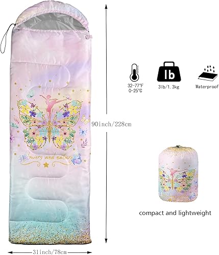 Miniatura 9 de BSNTHO - Saco de Dormir para Acampar, para 3 Estaciones, Clima Cálido y Fresco, Ligero, Impermeable, para Adultos y Niños, Equipo de Camping, para