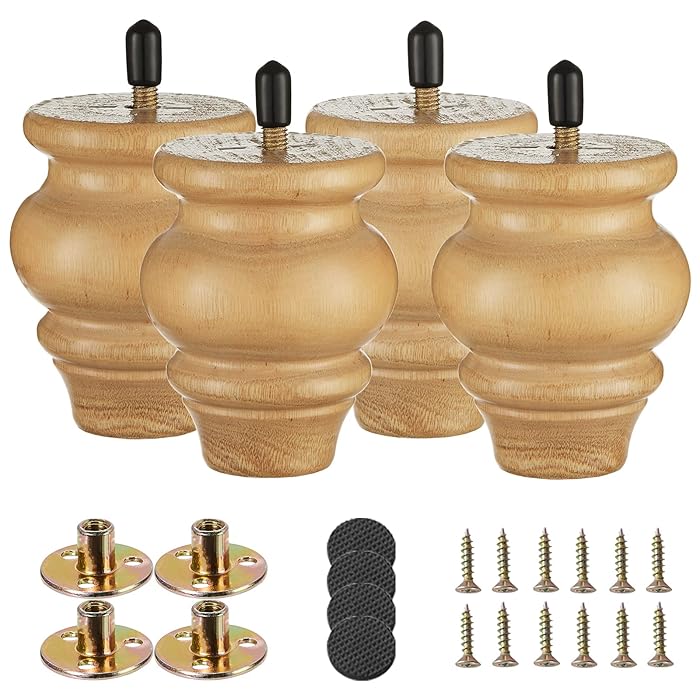 Buy 4 inch Sofa Legs Wood Furniture Legs Sofa Legs Set of 4 Pyramid