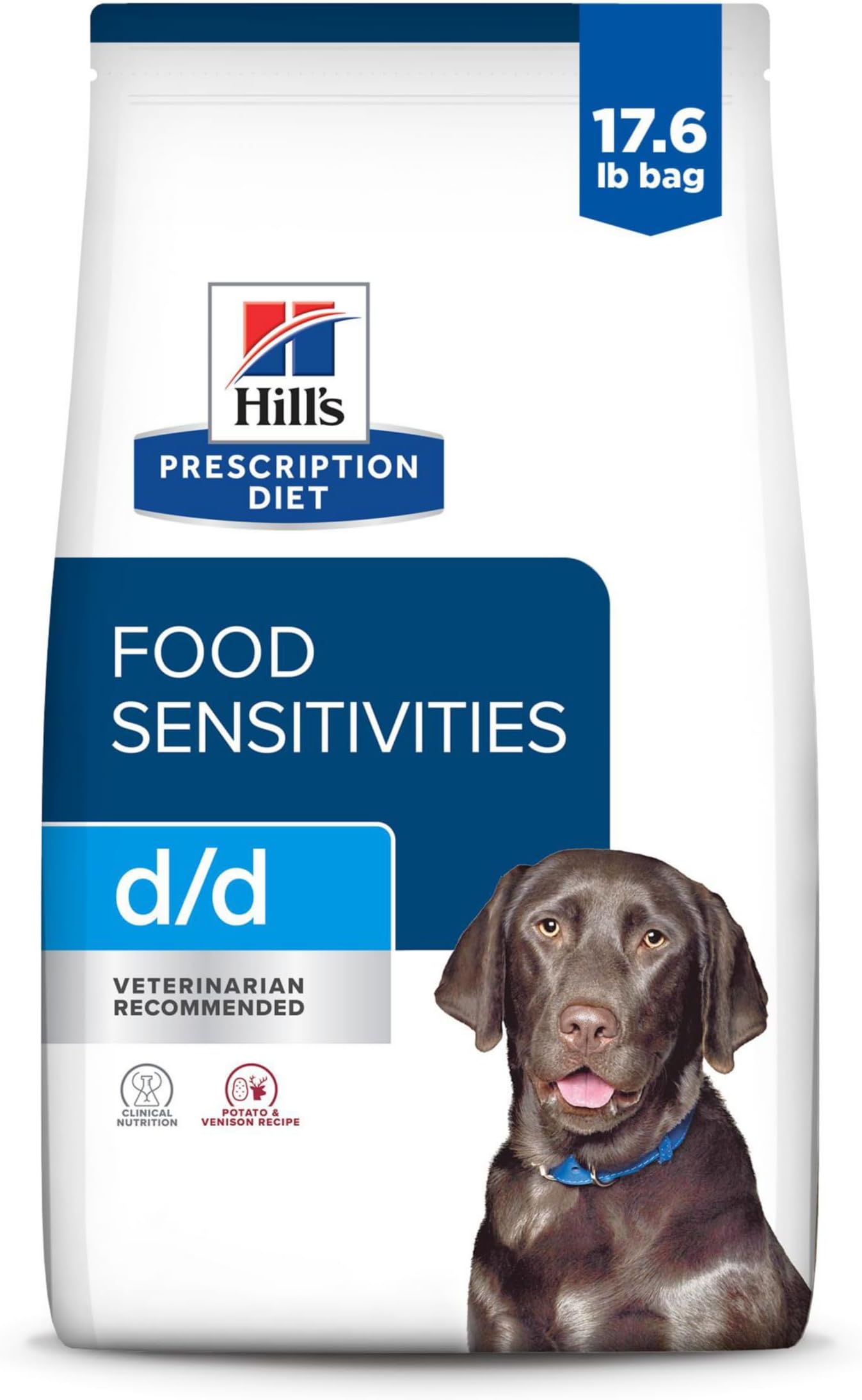 Hill's Prescription Diet d/d Food Sensitivities Dry Dog Food, Potato & Venison, 17.6 lb. Bag