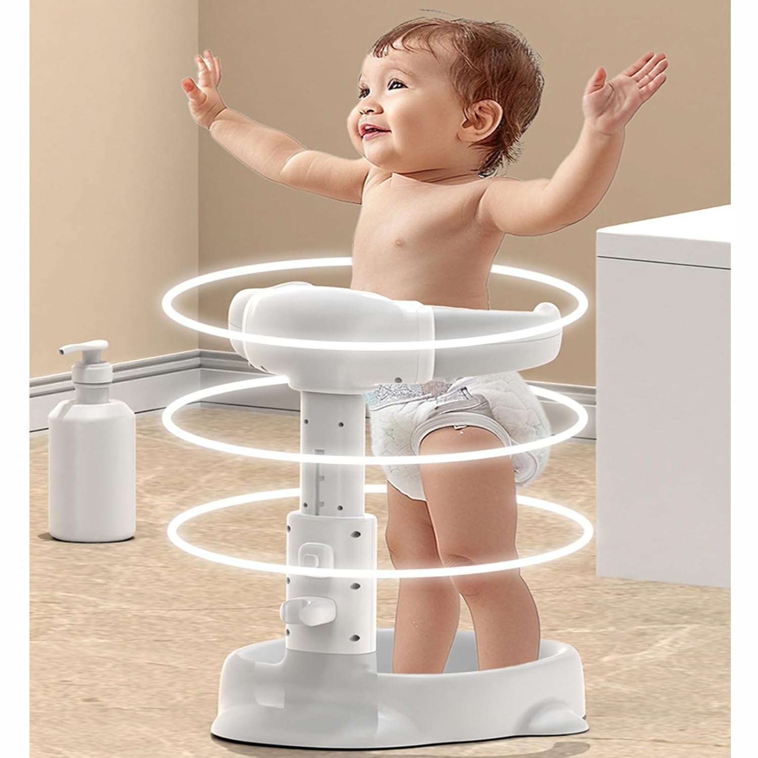 Adjustable Baby Bathtub Stand, Assembly Free Bathtub Stand, Baby Non Slip Bath Support Frame, Suitable for Families(Pink)