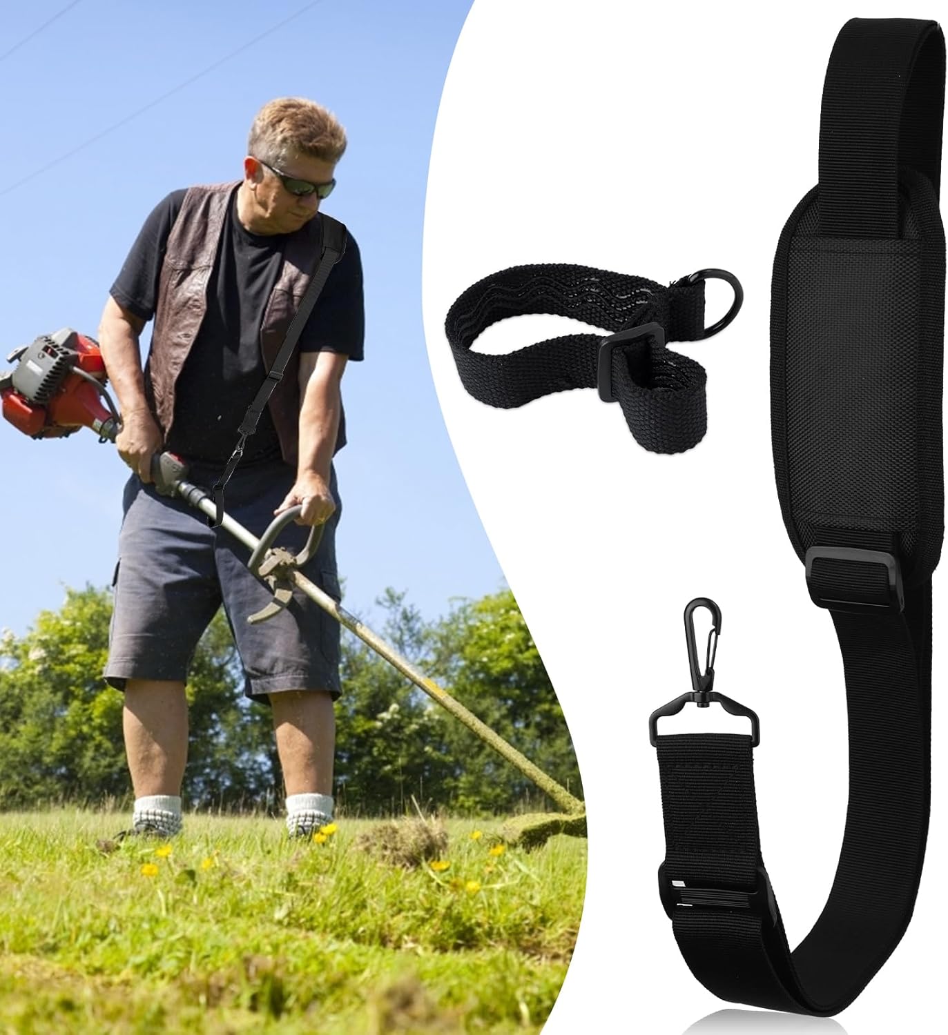 Trimmer Shoulder Straps, Reliable Sturdy Nylon Metal Leaf Blower Shoulder Strap