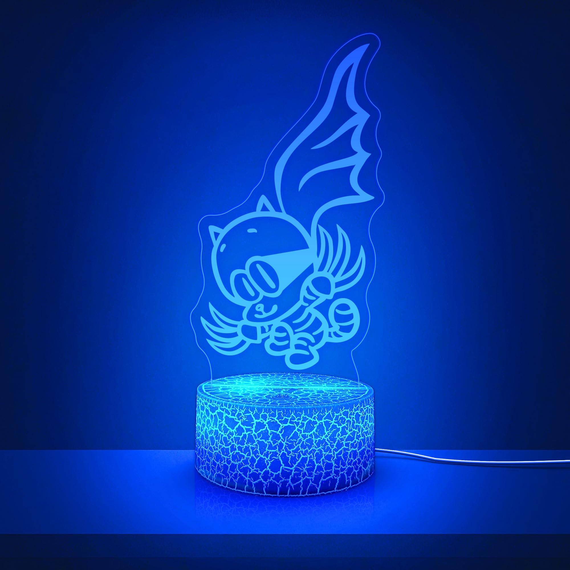 Oficjalnie licencjonowana lampka nocna LED dla psów i mężczyzn, świecąca w 7 kolorach, zdejmowana podstawa, dekoracyjna lampka nocna do pokoju dziecięcego, lampka nocna dla dzieci