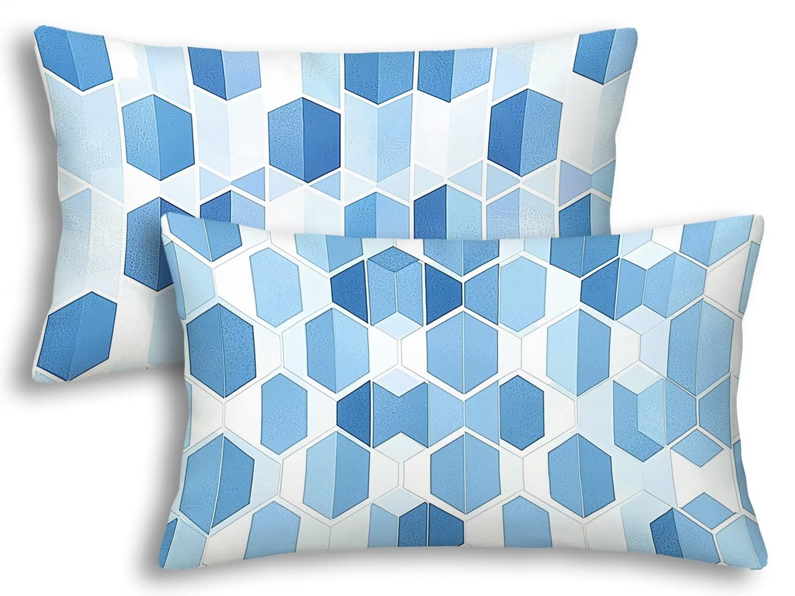 Housse coussin extérieur imperméable 40x80 bleu anti-pluie pour jardin
