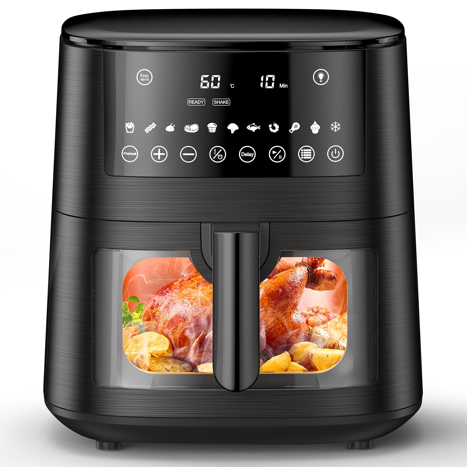 7,2L Heißluftfritteuse Airfryer mit Sichtfenster, 13-in-1 Air Fryer XXL ...