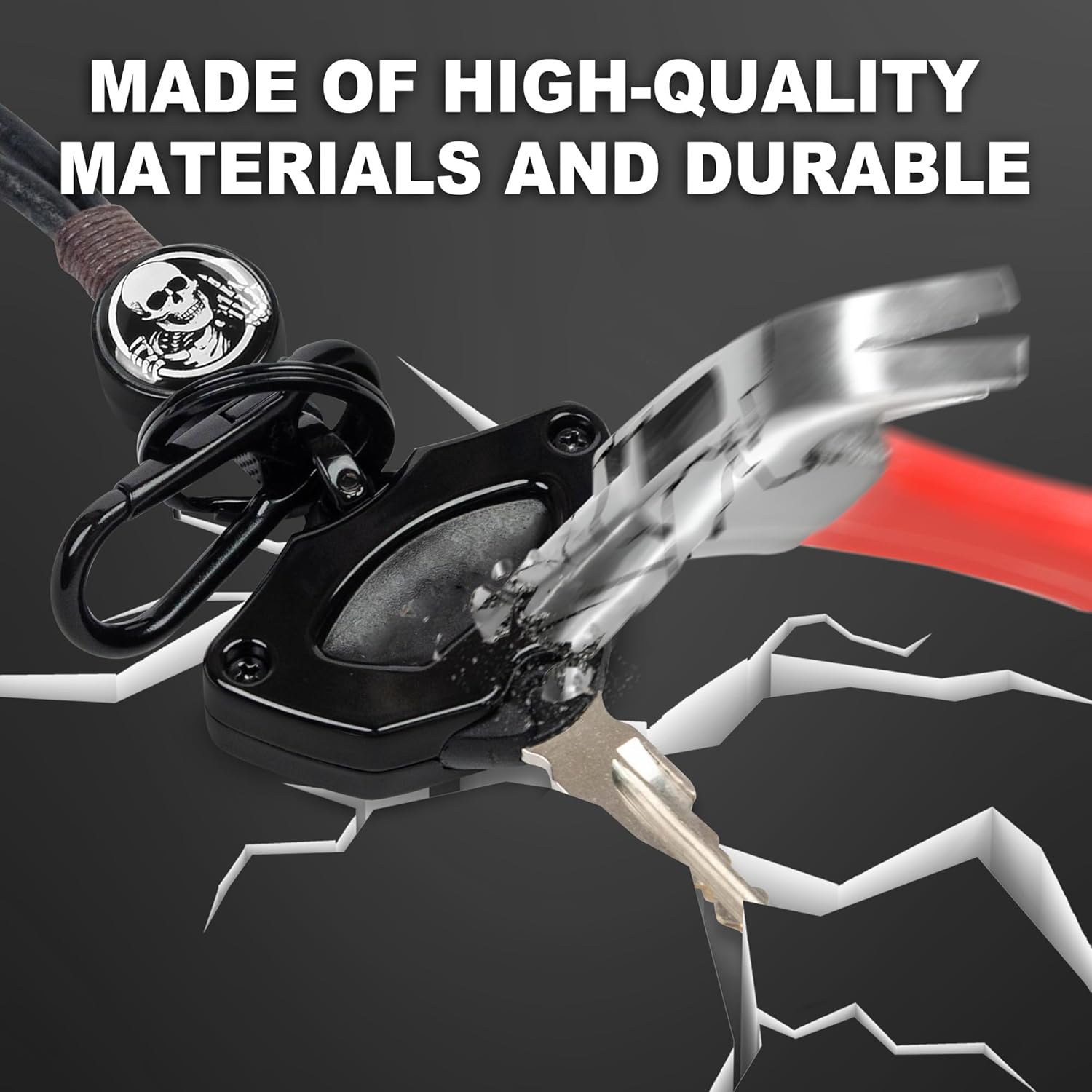 Skull Front Axle Nut Cover Cap & Key Holder Skull Pattern (Black) Fit for Can-Am Spyder GS RS RT ST F3