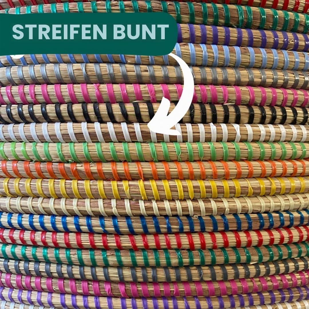 Wäschekorb Afrika - S/M/L/XL/XXL - Das Original aus dem Senegal - Afrikanischer Flechtkorb mit Deckel - Fair Trade - Bade-/Wohn- & Kinderzimmer (XXL, Stripes Bunt)