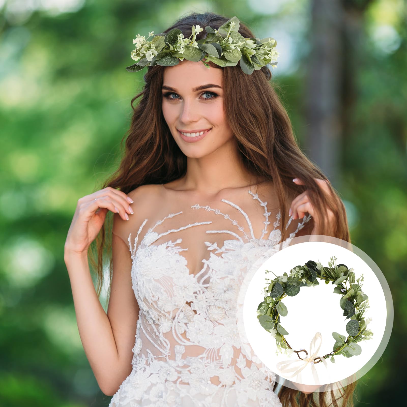 Amazon.com: HEALLILY Faux Wreath Bridal Headdress Floral 