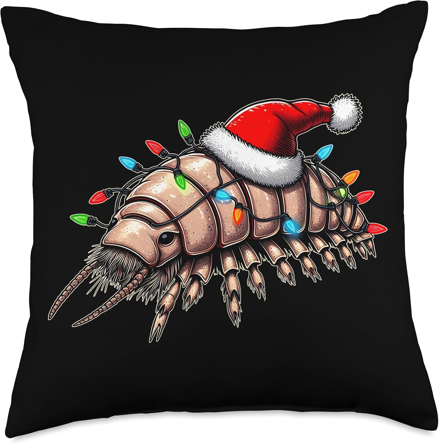 Isopod Funny Isopods Christmas Hat Xmas Throw Pillow