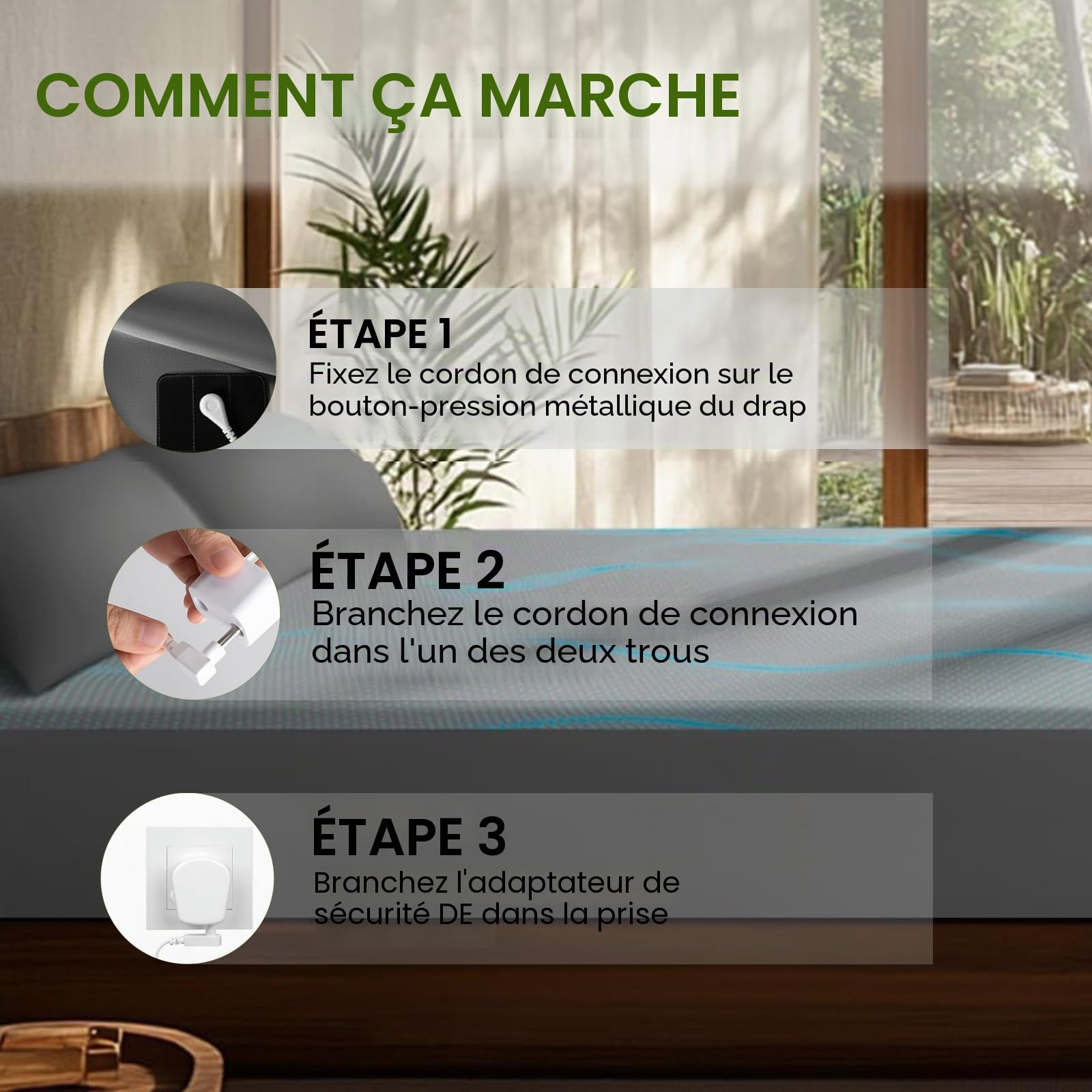 RIQINXIN Drap-Tapis de Mise à la Terre Grounding Sheet 10% Fibre d'argent & 90% Coton Bio - pour Un Environnement de Sommeil Haut de Gamme Béige (158x200cm)