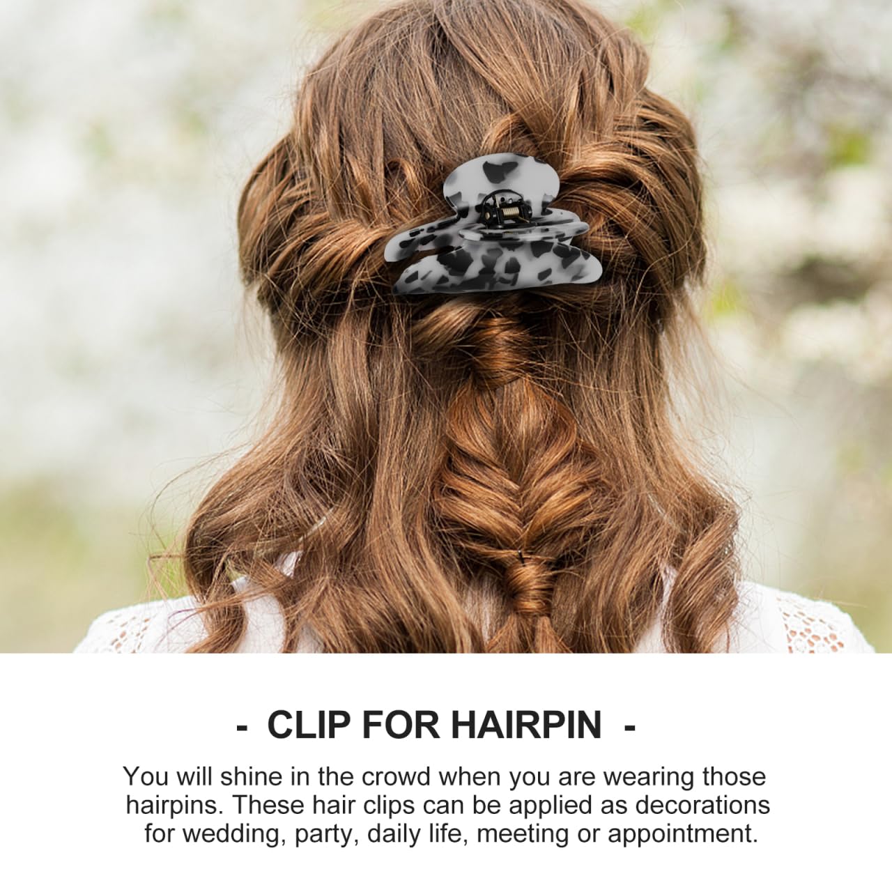 Healeved Marble Hair Clip Large Acrylic Claw Clip Retro Toothed Hairpin for Thick Hair Stylish Indoor Styling Accessory - Image 4