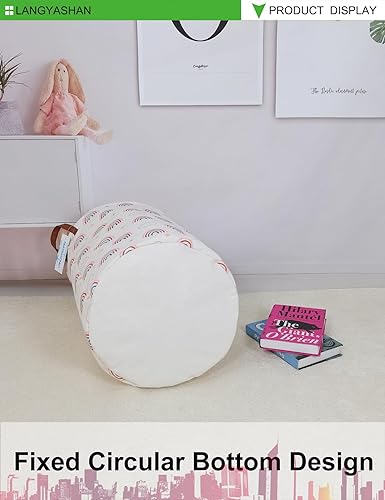 Miniatura 15 de LANGYASHAN Contenedor de almacenamiento, cesta organizadora plegable de tela de lona para ropa sucia, contenedores de juguetes, cestas de regalo, Un