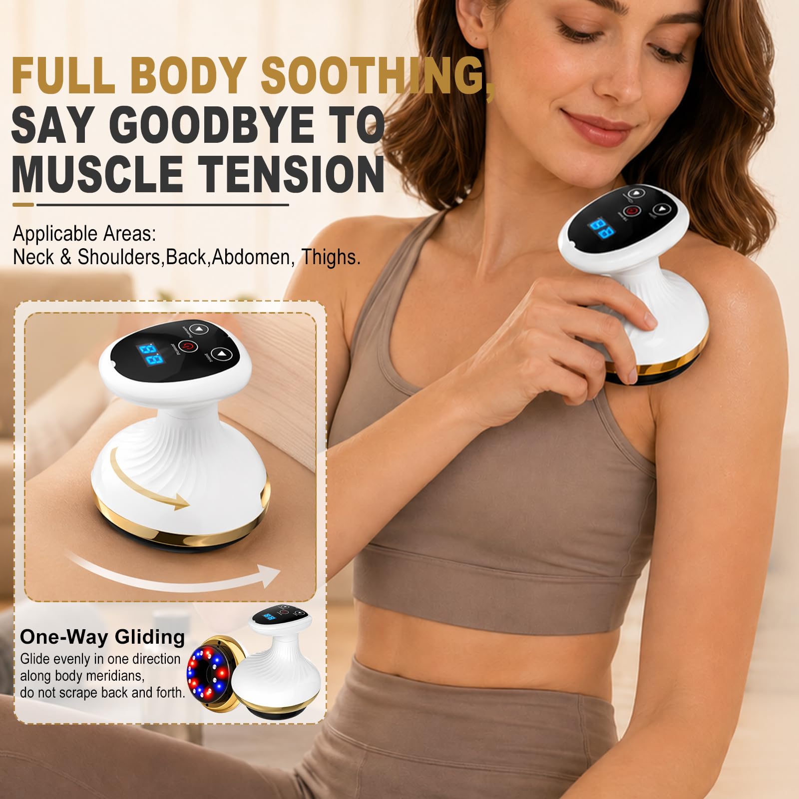 Vacuvia - Masajeador de celulitis 4 en 1 al vacío Gua Sha eléctrico
