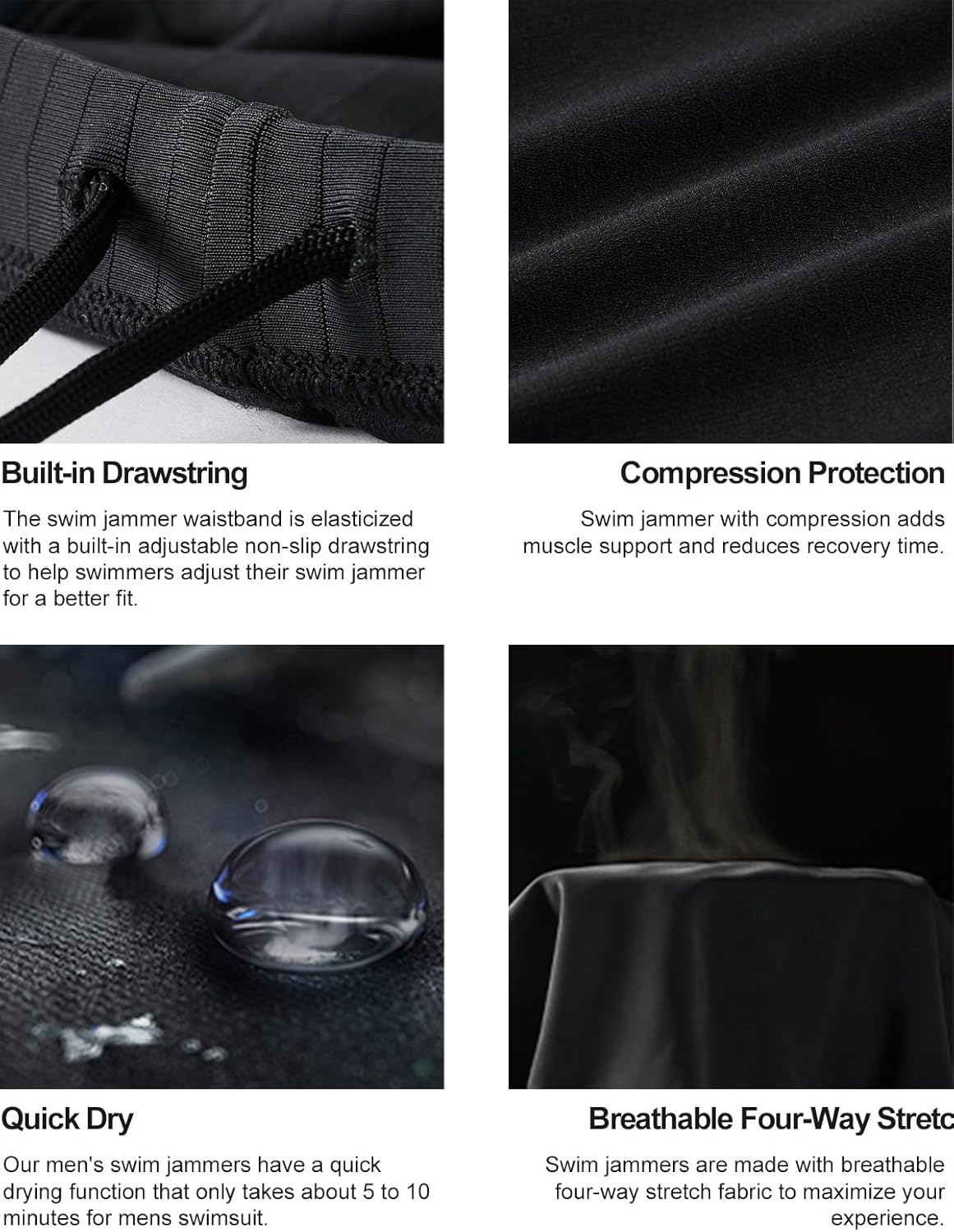 361° Swim Jammers for Men, Pro Racing Training Swimsuit, Chlorine Resistant Endurance Mens Swim Suit Swimwear Tech Pant - Image 4