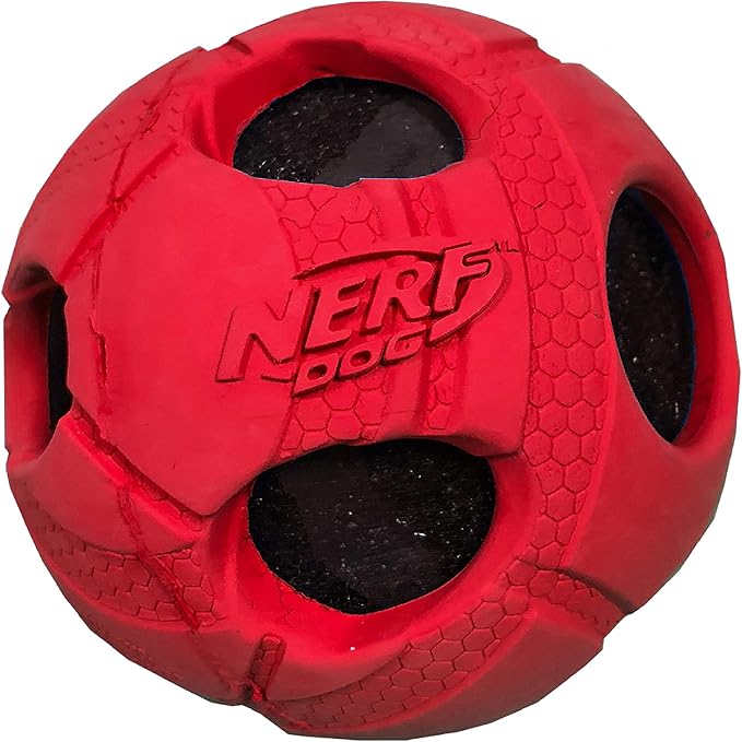 Nerf Dog Pelota de Tenis con Chirrido Roja Mediana Pack de 2 miniatura 5