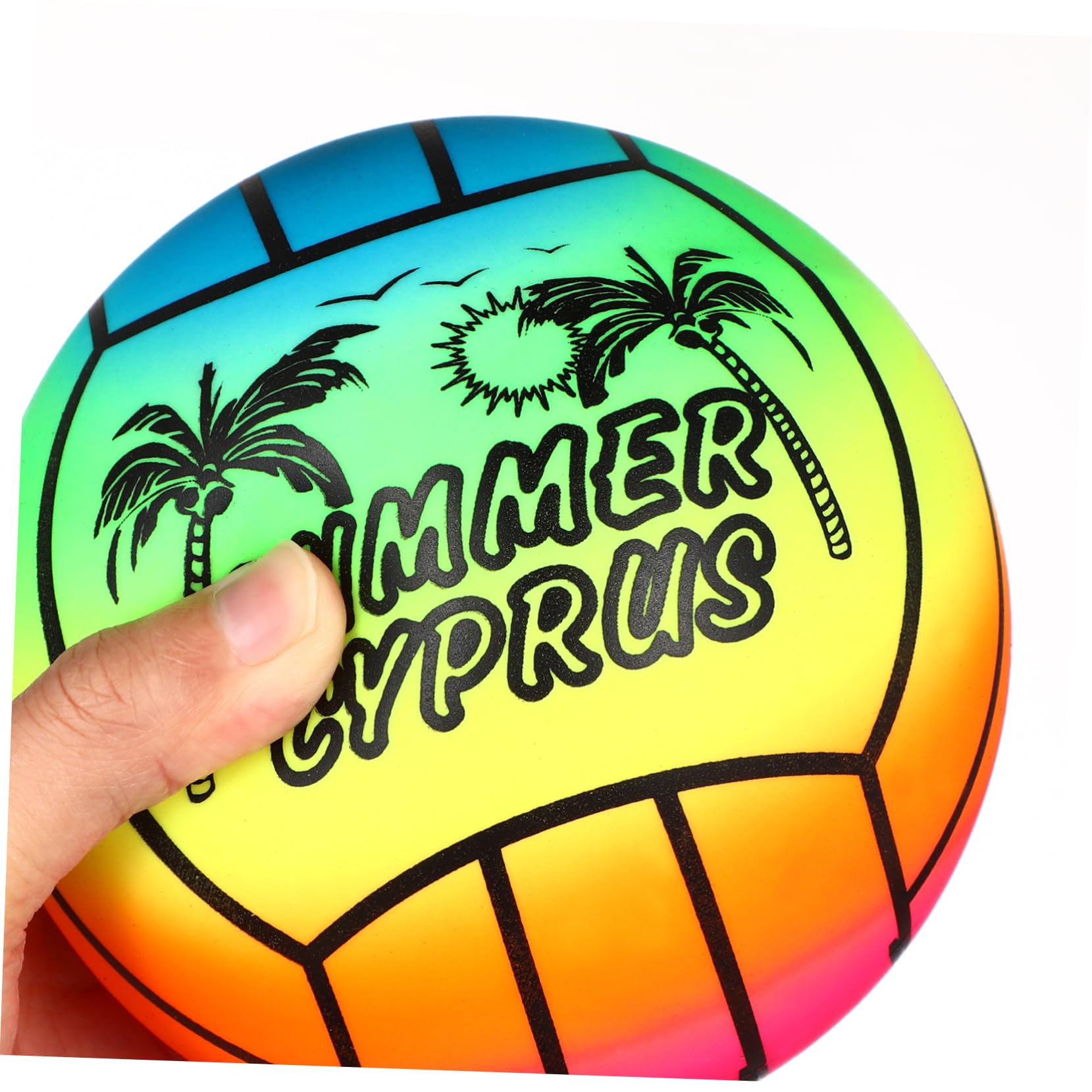 Toyvian Regenbogen Wasserball, 16cm Elastischer Strandball aus weichem PVC Bunter Softball für Kinder Spielzeug für Pool Party Garten Indoor Outdoor Spielplatz Weicher Gummiball für Kinder