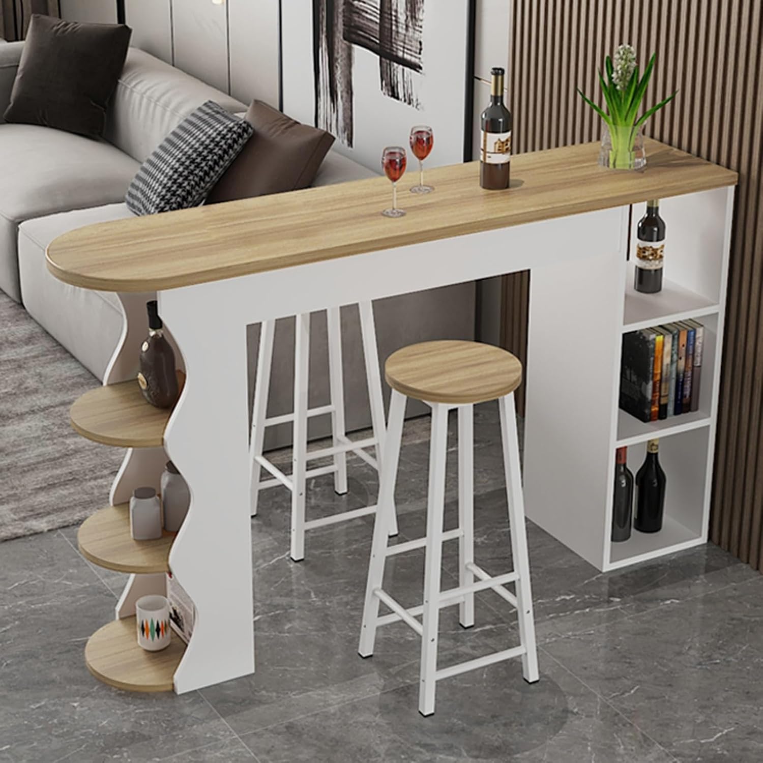 Rectangular Bar Height Top Table Industrial Bar Table Narrow Long High Table Counter Long Bar Table Rustic Tall Counter Height Table Dining Table Kitchen Bar Table Coffee Table without Chairs