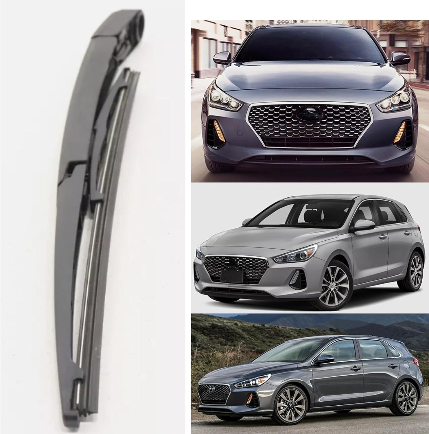 Rear Wiper Blade Arm for 2018 2019 2020 Hyundai Elantra GT Base N Line Sport Hatchback 4-Door 1.6L 2.0L Rear Back Windshield Wiper Blade Set OEM Replacement