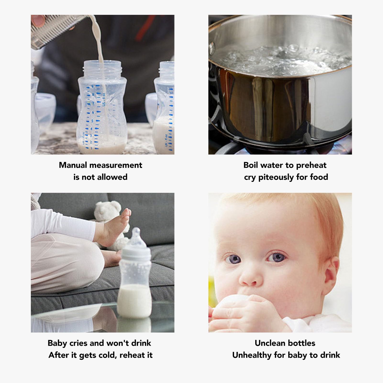 Calentador de Botella Doble, Limpiando el Calentador de Leche Pecho para Niños Pequeños para el Día Diario (EU Enchufe 220V)