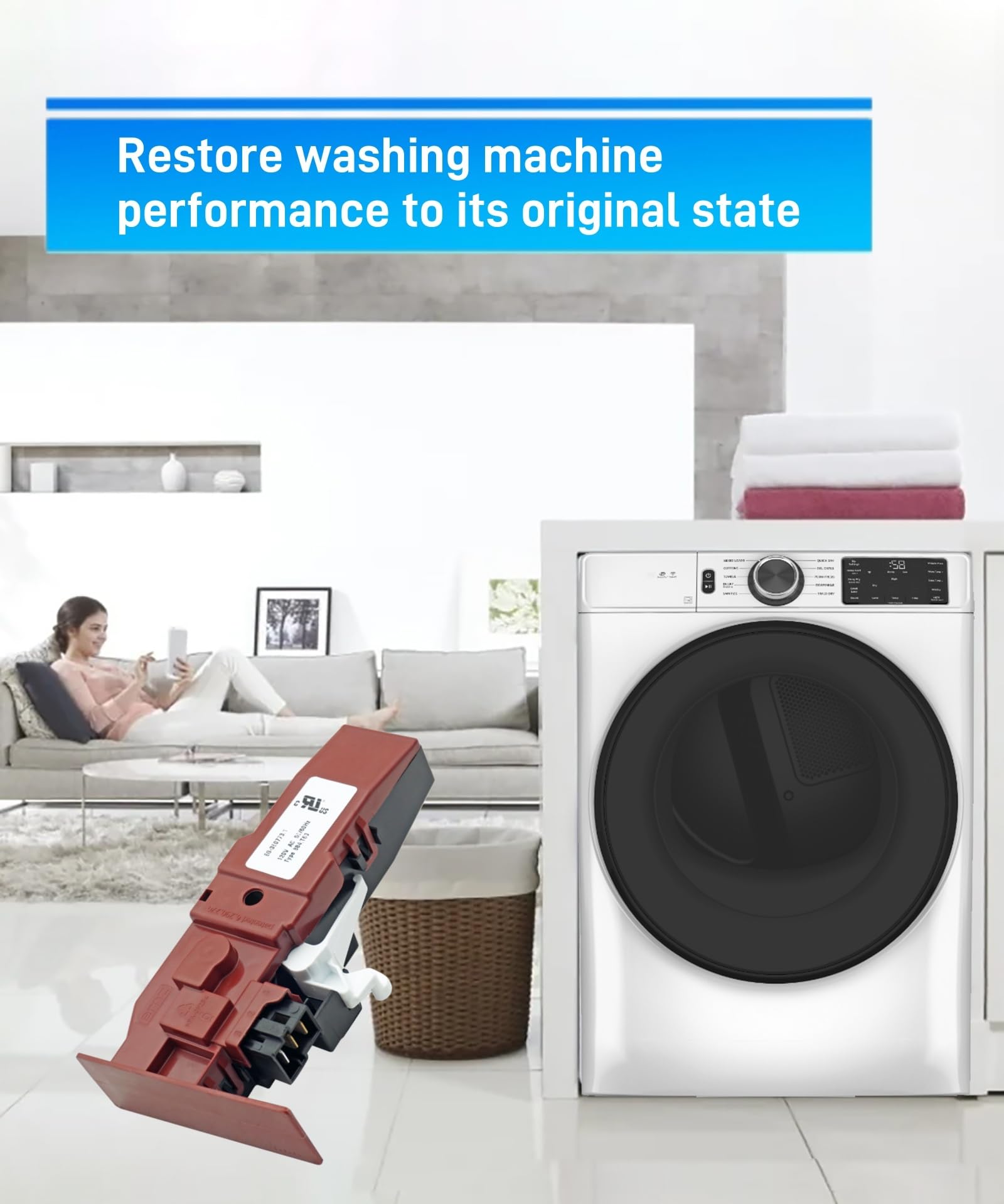 Hotpoint Washing Machine Black Door Handle Latch & Hook Kit - View #14