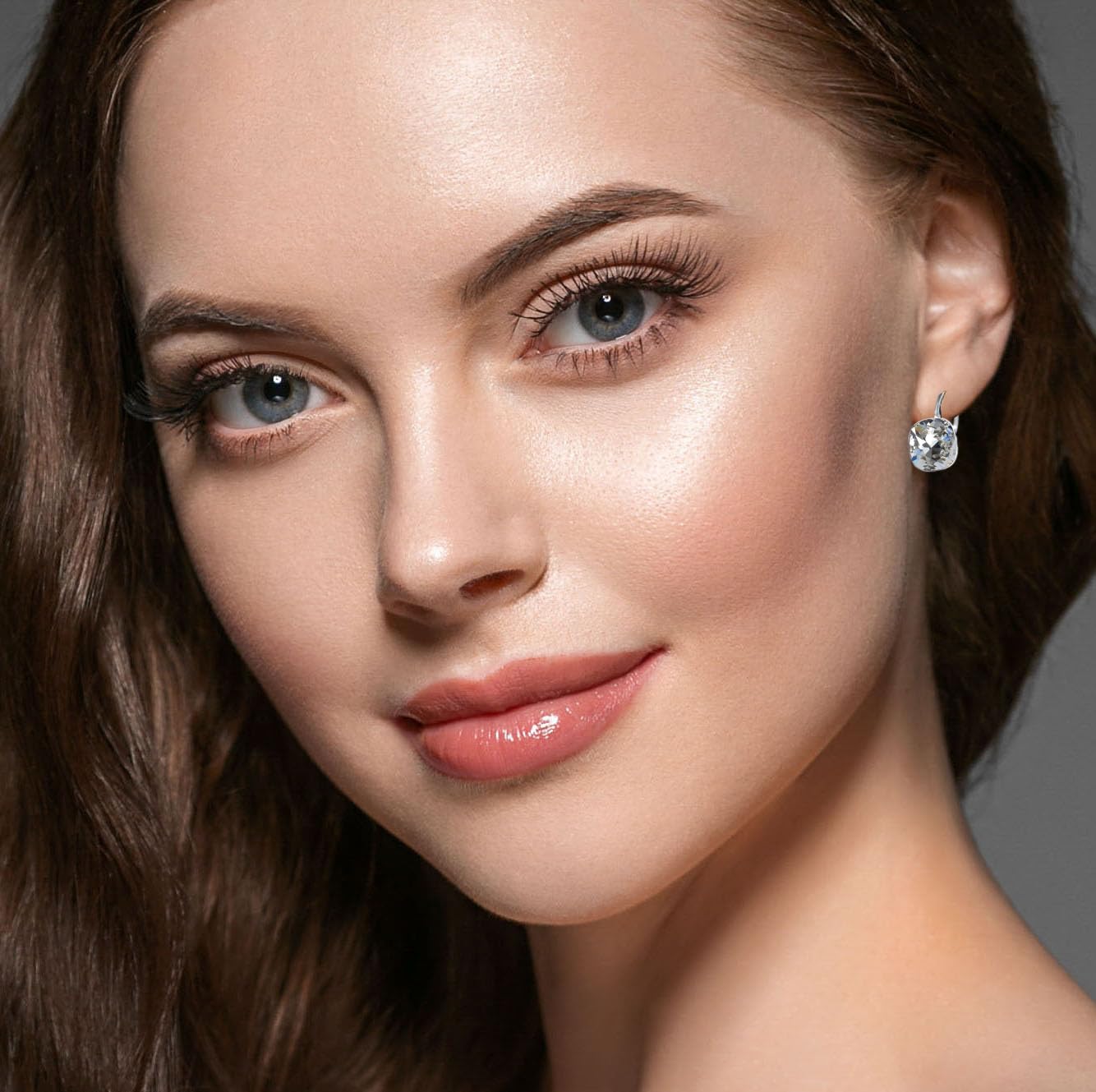 Elegante 925er Silber Ohrringe - mit Marken Kristalle - Hypoallergene Geschenkidee Hochwertiger Schmuck für Frauen
