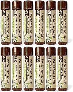 Panama Jack Sunscreen Lip Balm - SPF 45, Broad Spectrum UVA-UVB Sunscreen Protection, Prevents & Soothes Dry, Chapped Lips, Vanilla, 12-pack