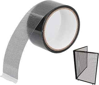 Window Screen Repair Kit, 50mmx2m Screen Door Repair Tape Screen Door Mesh Mosquito Net Mesh Tape Superglue Window Screen Replacement Window Screen and Screen Door Tear Hole Repair