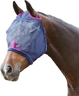 WeatherBeeta ComFiTec Durable Mesh Mask with Nose, Navy/Purple, Full