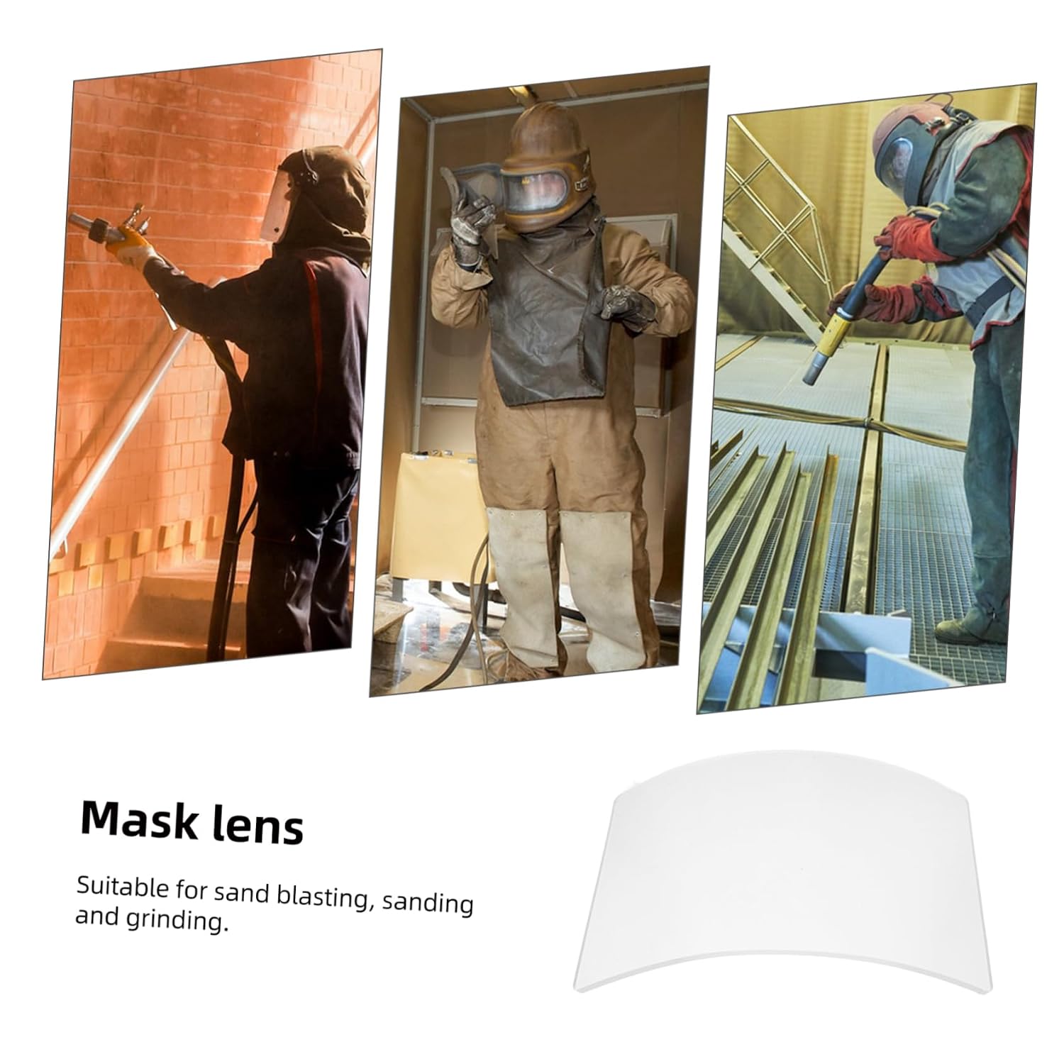 Glass Lens Replacement for Sandblasting Hood Sandblast Shield Lens Attachment with Scratch Resistance and Clear View Lightweight Dust Protection Gear for Heavy Duty Tasks