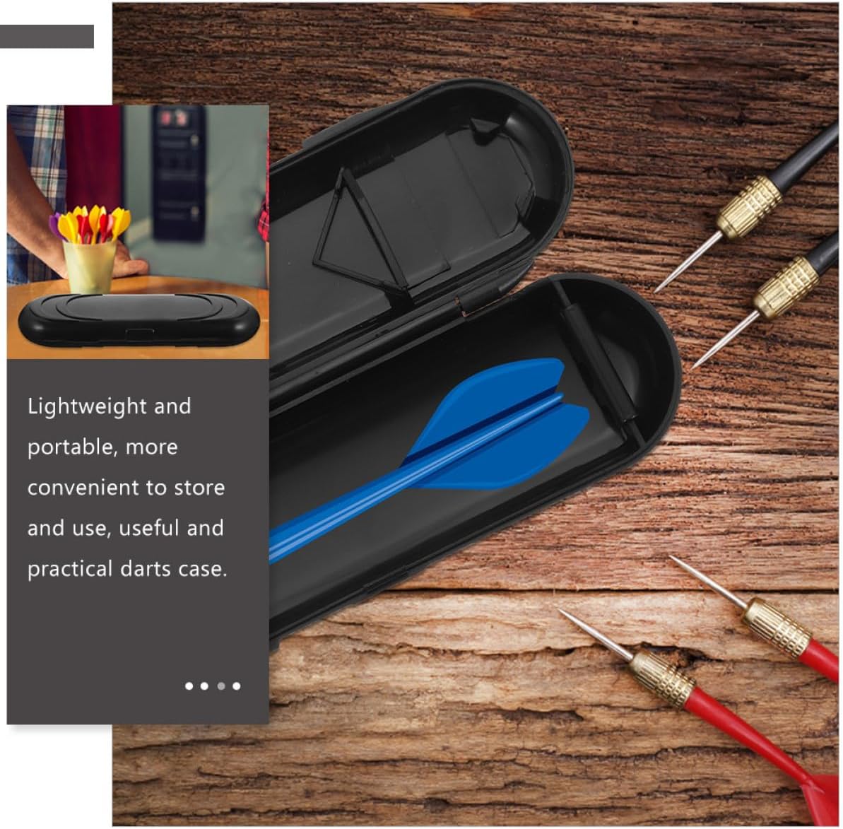 Hemobllo 3pcs Oval Portable Darts Storage Case Set, Lightweight Hard Protection Box for Darts Organizer, Black Compact Carrying Storage for Leisure and Professional Use