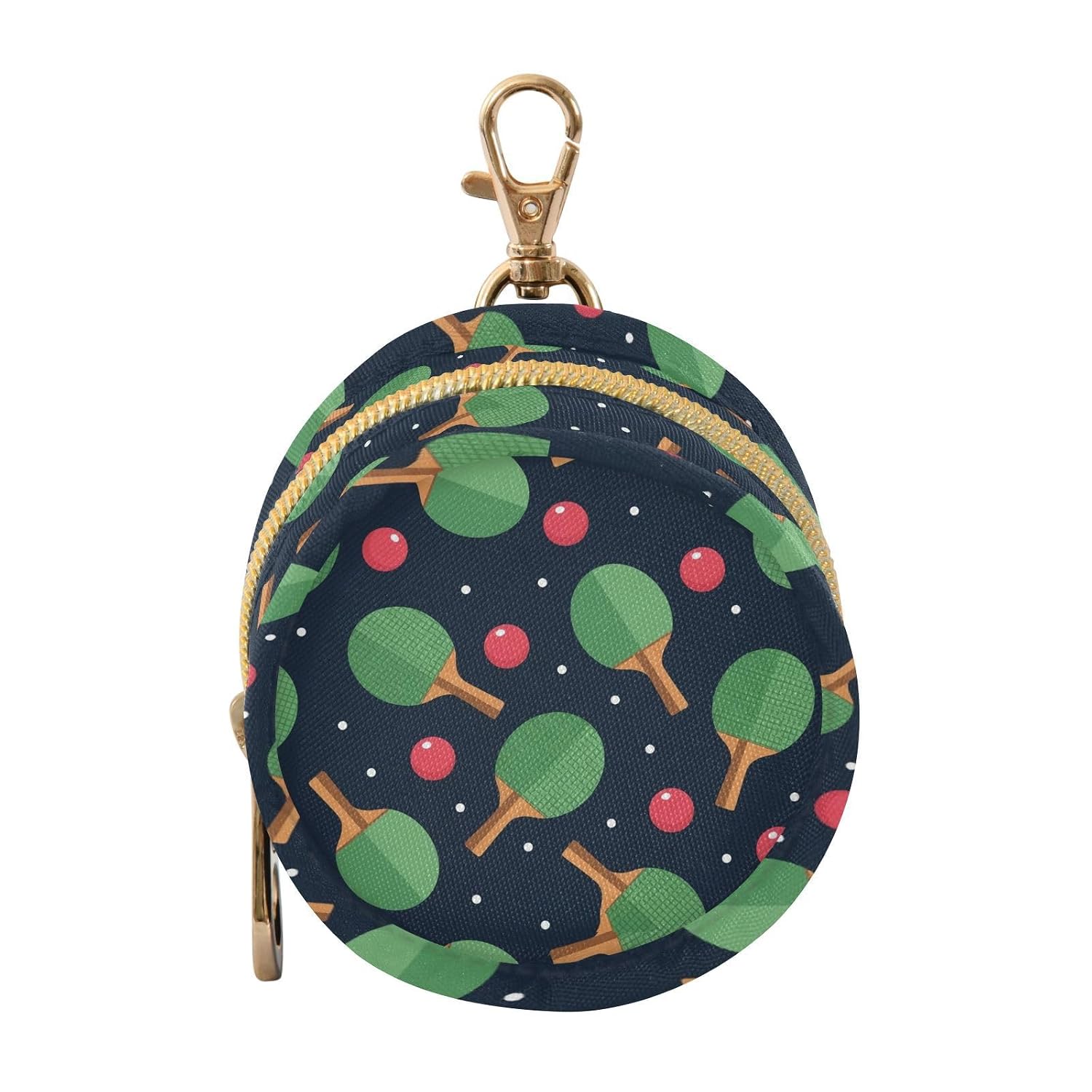 Ping Pong Paddles Balls Baby Pacifier Holder Case with Clip Portable Pacifier Storage Organizer Round Container Pouch Box Fits Diaper Bag Stroller Purse