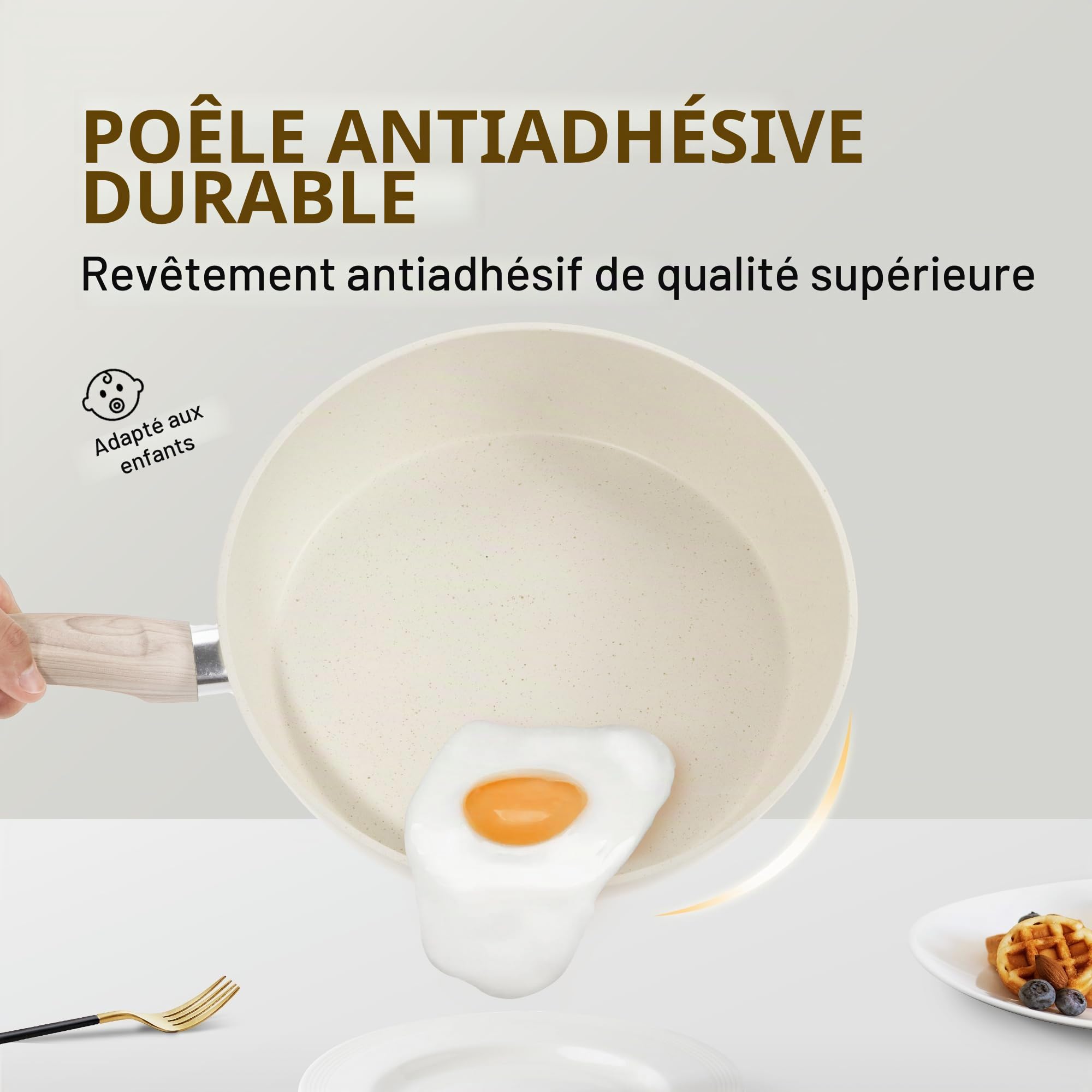 DishDelight 12pcs Batterie de Cuisine Induction Lot Poele et Casserole Tout Feux Anti-adhésives sans Pfas sans Pfoa Couvercles Verre