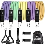 WHATAFIT Resistance Bands, Exercise BandsResistance Bands for Working Out, Work Out Bands with Handles for Men and Women Fitness, Strength Training Home Gym Equipment