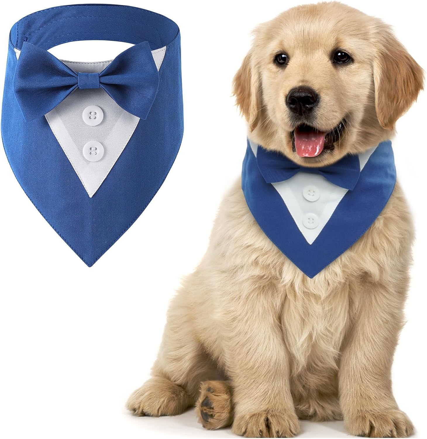 MHaustlie Dog Bandana Dog Formal Tuxedo Bandana Dog Wedding Bandana