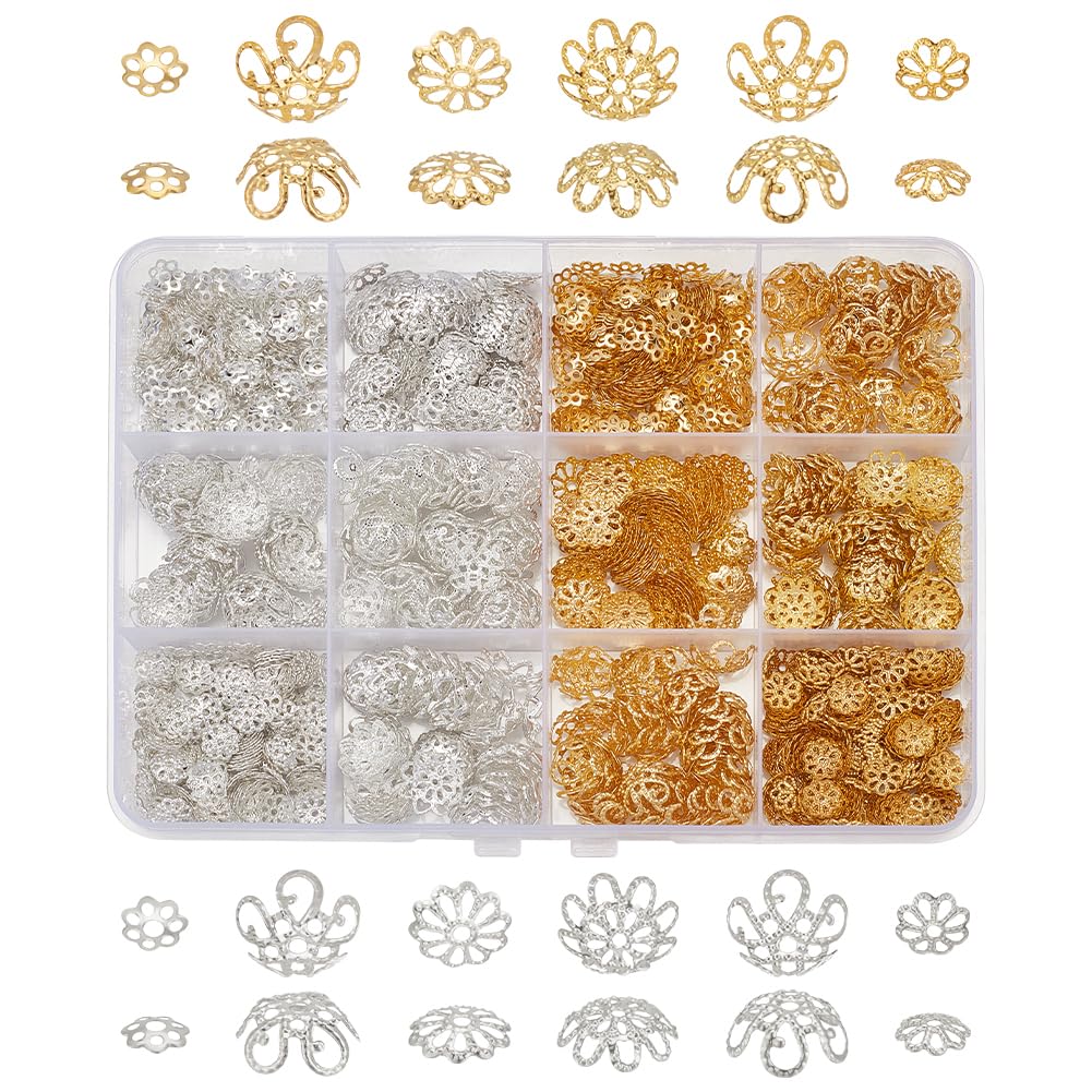 Capuchons de fleur en filigrane PH PandaHall pour création bijoux x1330