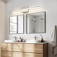 Vista 3 de LED Brushed Nickel Vanity Light for Bathroom Lighting Fixtures Over Mirror Modern Bath Vanity Lights Bar 24W 5CCT Diammable Bathroom Lights 31.5
