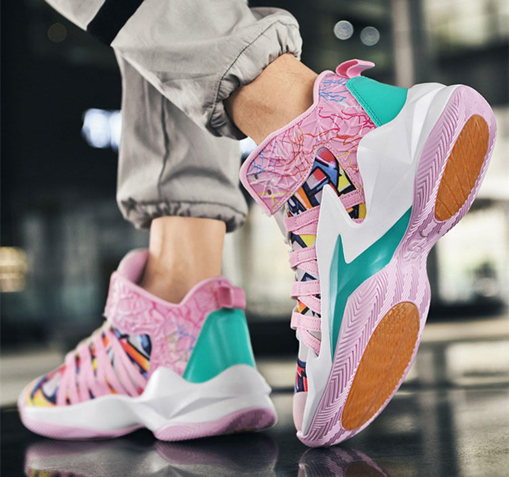 Męskie Buty Do Koszykówki Chłopców Outdoor Buty Sportowe Indoor Buty Sportowe Buty Do Biegania Wygodne(43 EU, Z01)
