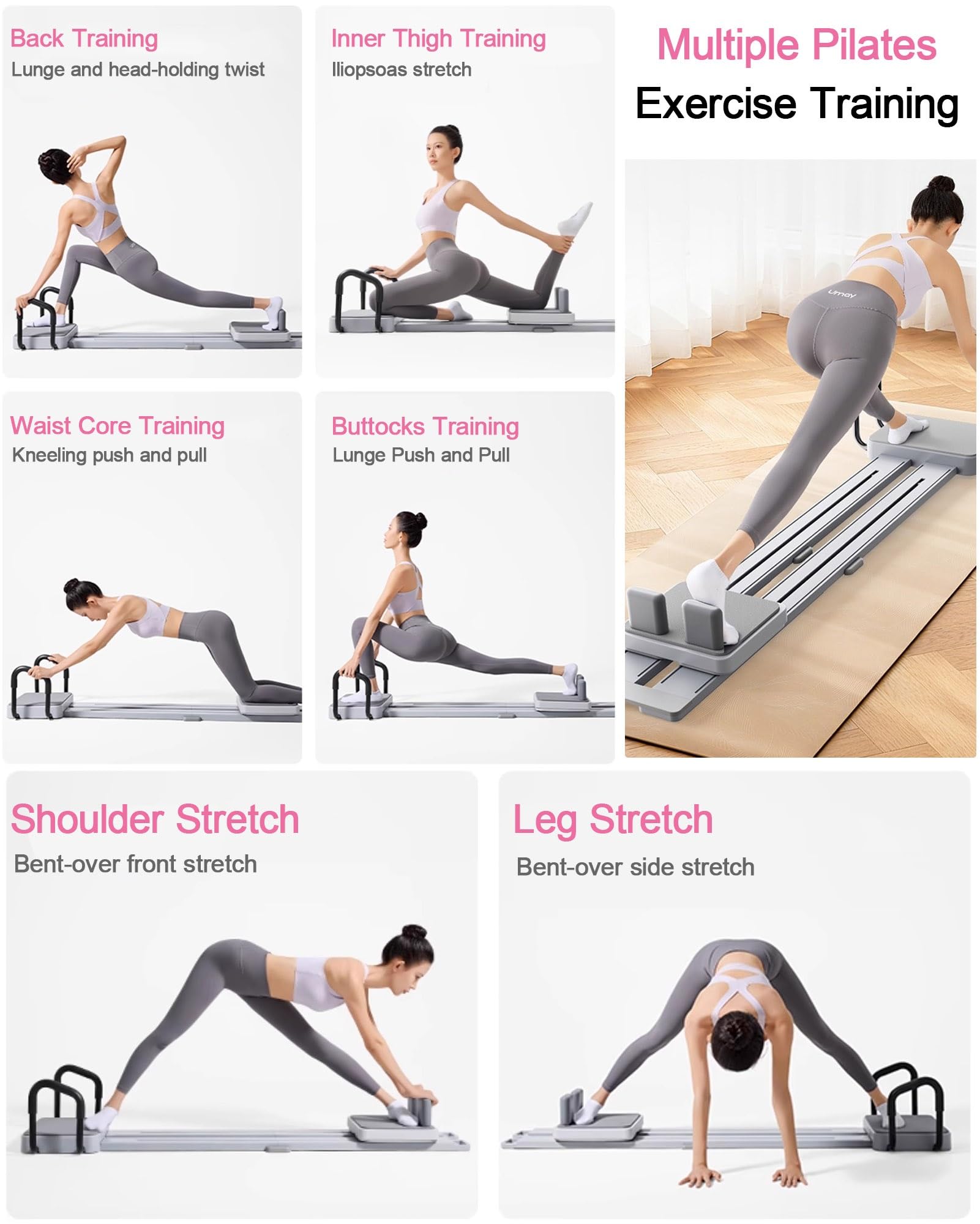 Pilates Reformer Machine Équipement pour Maison et Salle de Sport Convient Avancés et Débutants Pilates Board Planche Pilate Ski Trainer Soft Body Appareil