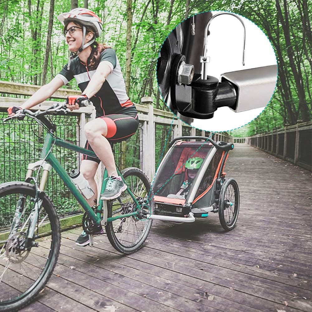 Bike Trailer Hitch Coupler Attachment Stainless Steel Angled Elbow Bicycle Coupler Attachment Adapter Replacement Connector for Child Pet Cargo Bike Trailers 12.2mm Black Photo