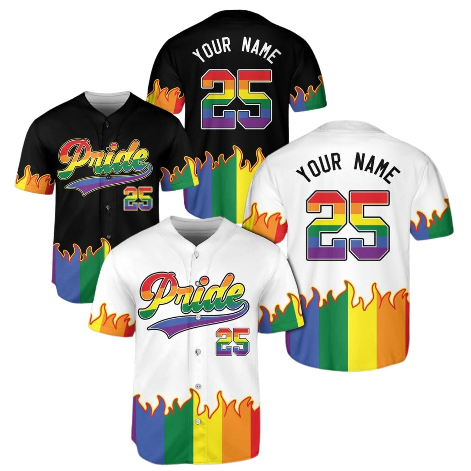 Ligthuy Personalized Name LGBT Pride Baseball Jersey, LGBT Shirts, Pride Clothing, Personalized LGBT Baseball Jersey Shirt (Multi 22)