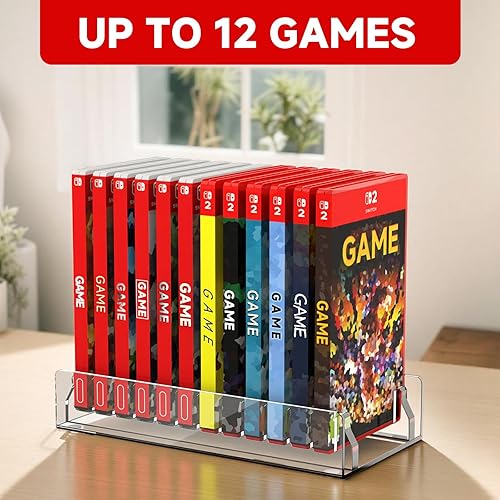 Miniatura 3 de Soporte organizador de almacenamiento de juegos de acrílico compatible con funda de tarjetas de juego Nintendo Switch, soporte mejorado para Switch