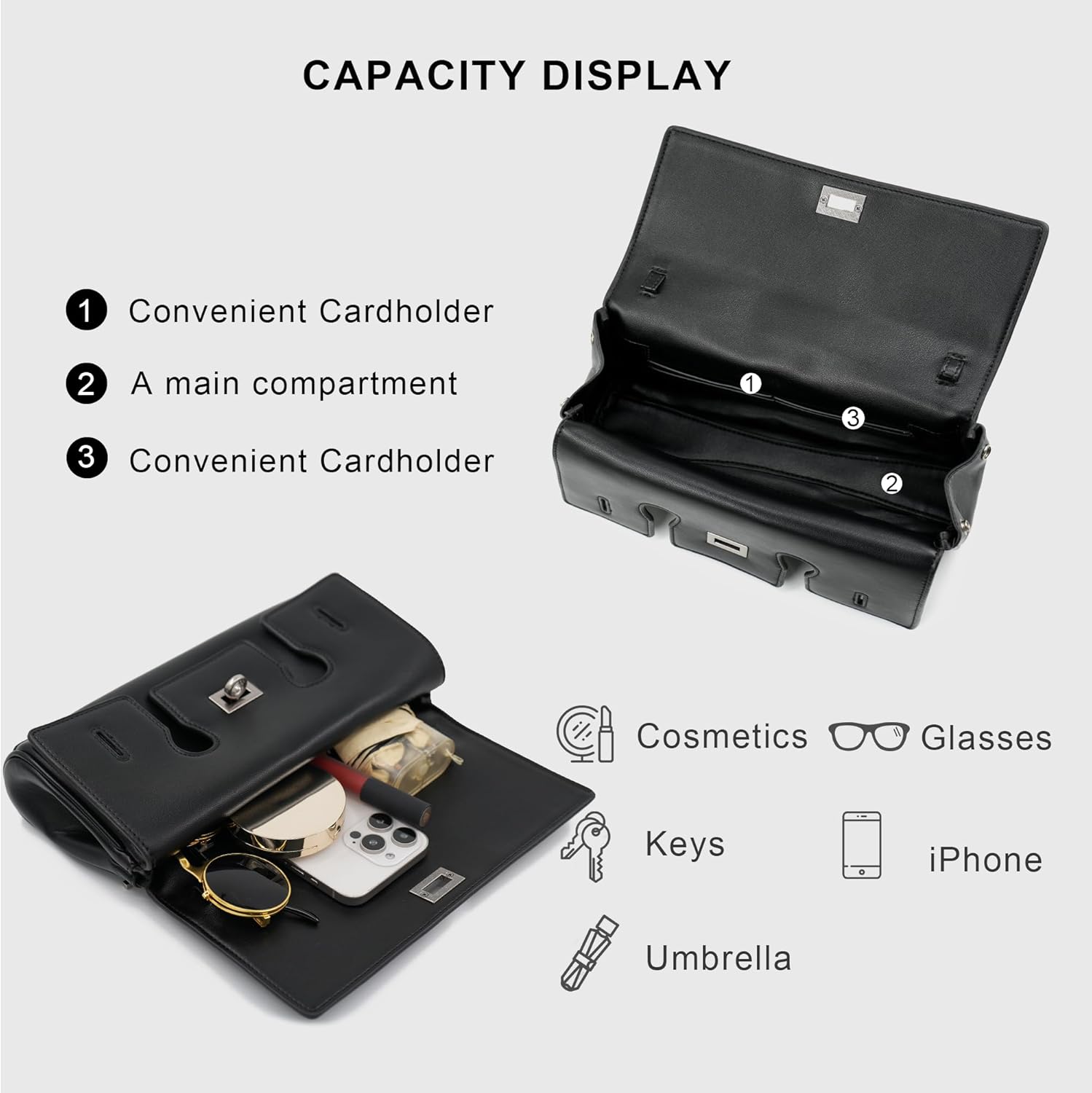 Genuine Leather Shoulder Bag for Women Top Handle Handbag Leather Crossbody Bag with Adjustable Strap Shoulder Purse
