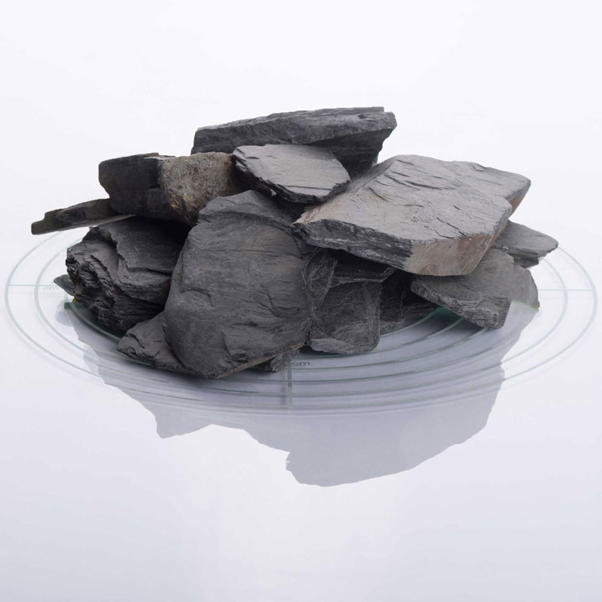 Schicker Mineral Gravier décoratif Noir 40-70 mm 25 kg, Gravier d'ardoise provenant d'Allemagne, Ardoise concassée, Pierre Naturelle aux Couleurs résistantes, idéale pour l'aménagement de Jardins
